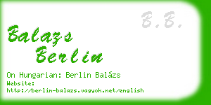 balazs berlin business card